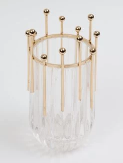 Glass Vase With Gold Circle Details (2 Sizes) 11 Glass Vase With Gold Circle Details (2 Sizes) -Home Essentials Shop IMG 5880 new