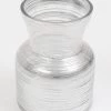 Glass Vase With Metallic Silver Details
