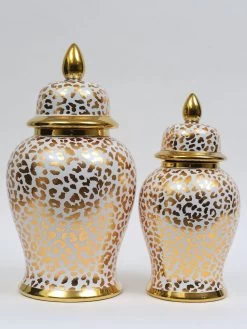 Gold Leopard Print Ginger Jar (2 Sizes) -Home Essentials Shop IMG 5952 new 1