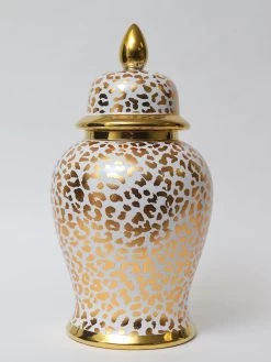 Gold Leopard Print Ginger Jar (2 Sizes) -Home Essentials Shop IMG 5956 new 1