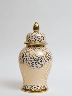 Gold Leopard Print Ginger Jar (2 Sizes) -Home Essentials Shop IMG 5958 new 1