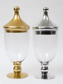 Clear Glass Apothecary Jar W/ Lid (2 Colors) -Home Essentials Shop IMG 5973 new