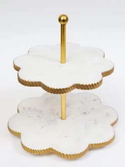 White Marble Flower Shaped Cake Stand (2 Colors) -Home Essentials Shop IMG 6048 new