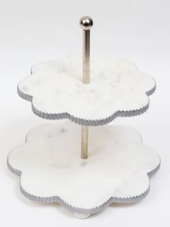 White Marble Flower Shaped Cake Stand (2 Colors) -Home Essentials Shop IMG 6049 new 1
