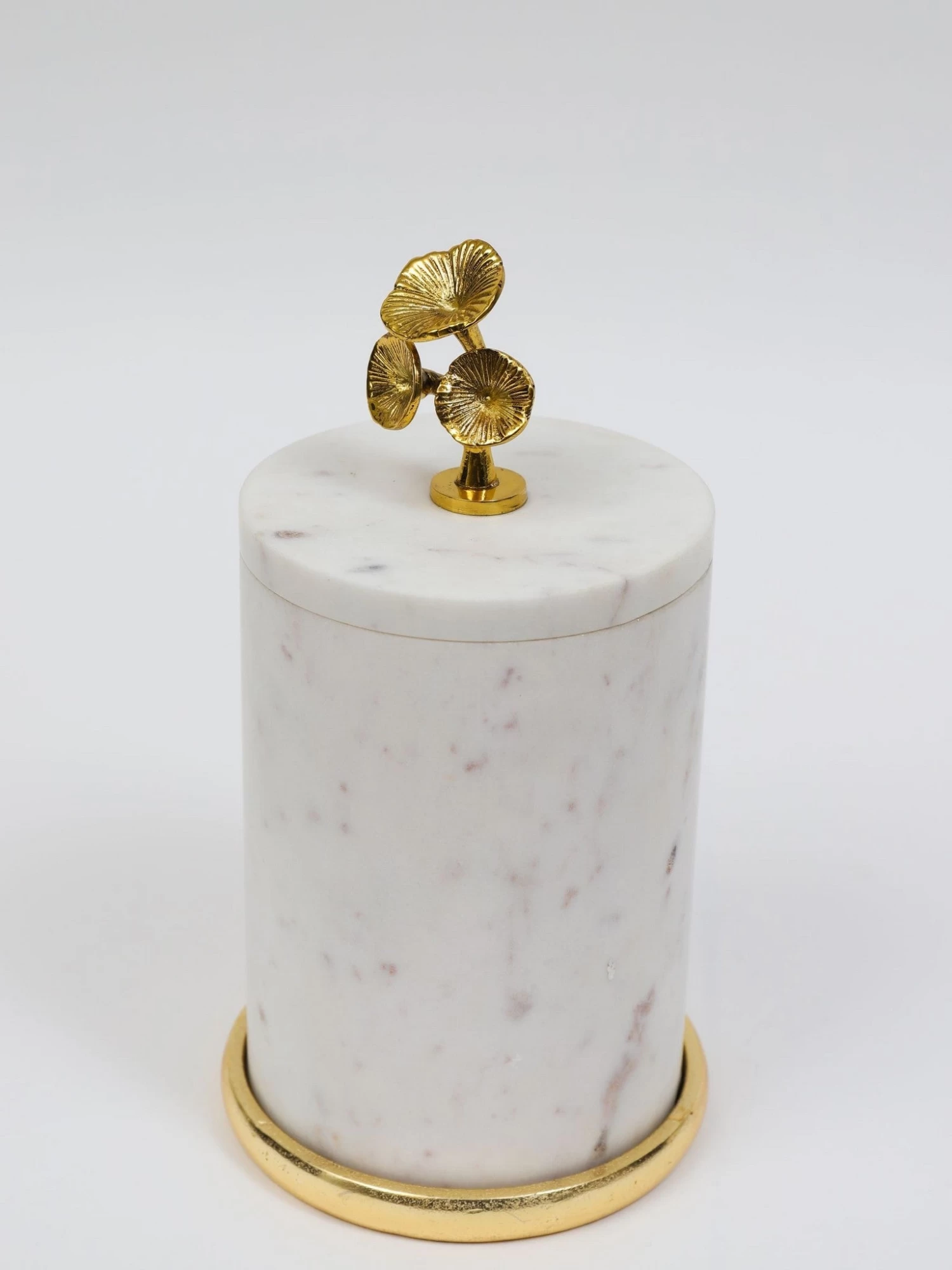 Marble Canisters With Floral Design Lid (2 Colors, 3 Sizes) 6 Marble Canisters With Floral Design Lid (2 Colors, 3 Sizes) - Image 4