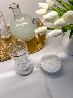 White Marble Round Coasters