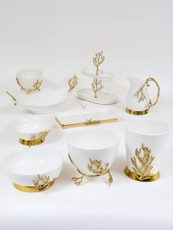 Imperfect White Ceramic Two Tier Cake Stand With Gold Textured Details " From Pops Of Color Home Collection" -Home Essentials Shop IMG 6412 ecb96947 3318 418f 873f fb0a6d996ab1