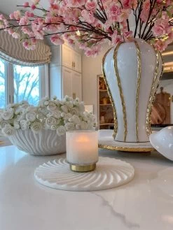 White Marble Spiral Shaped Board