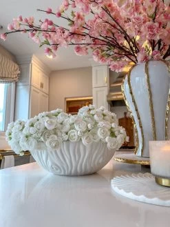 White Ceramic Bowl With Branch Design (2 Sizes) -Home Essentials Shop IMG 6418 1 new