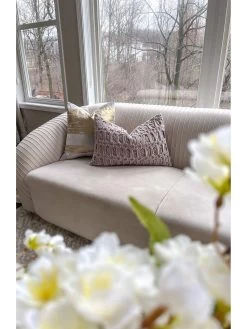 Muted Pink Velvet Down Filled Pillow