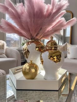 Gold Geometric White And Gold Ginger Jar (3 Sizes) -Home Essentials Shop IMG 6527 new