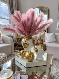 Gold Geometric White And Gold Ginger Jar (3 Sizes)