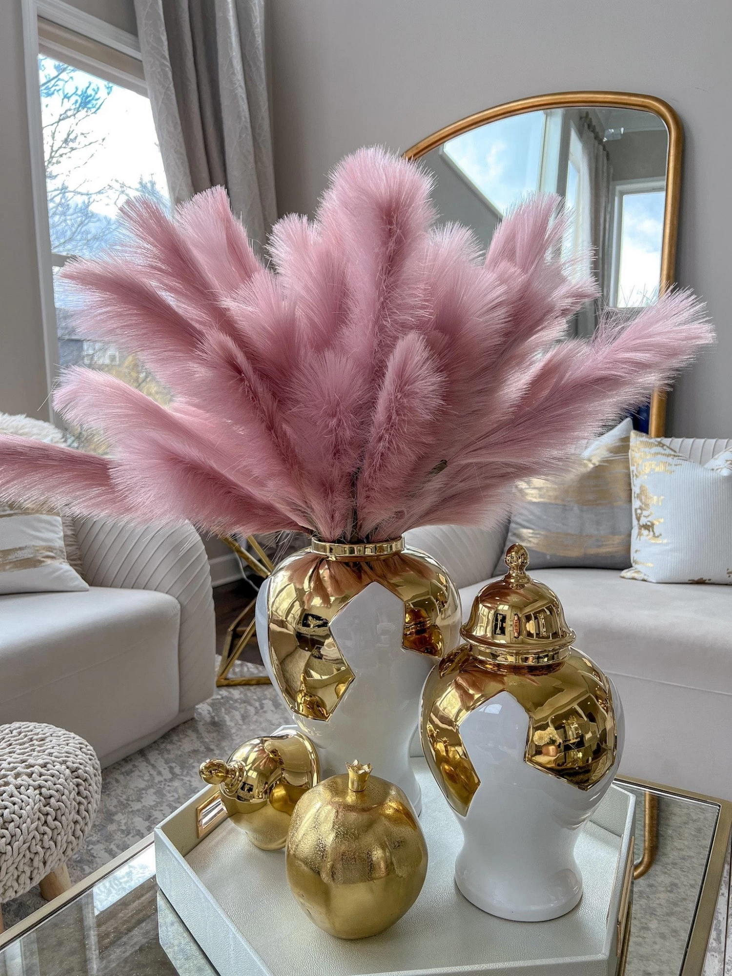 Gold Geometric White And Gold Ginger Jar (3 Sizes) 7 Gold Geometric White And Gold Ginger Jar (3 Sizes) - Image 5