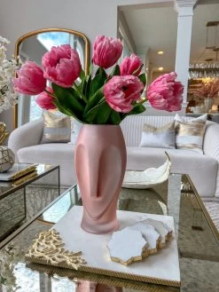 Iridescent Pink Face Vase