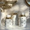 White Ceramic Gold Studded Lidded Jar With Elegant Gold Details (3 Sizes) -Home Essentials Shop IMG 6692 new