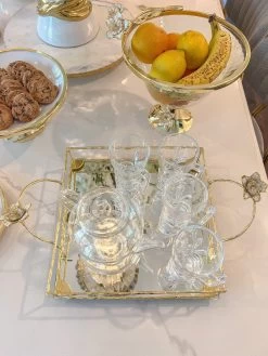 Square Mirrored Tray With Gold & White Flower Details -Home Essentials Shop IMG 6841 new 1