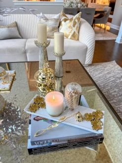 White Ceramic Tray With Stunning Gold Flower Design