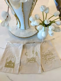 Set Of 3 Ramadan Linen Bags