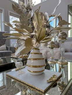 White Porcelain Vase With Stripe Design (2 Colors) -Home Essentials Shop IMG 7192 new 1