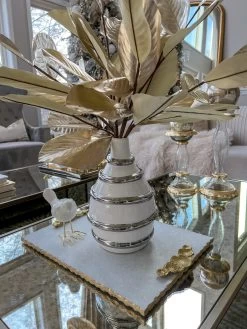 White Porcelain Vase With Stripe Design (2 Colors) -Home Essentials Shop IMG 7194 new 1