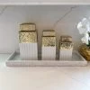 White Hammered Jar With Gold Border & Lid (3 Sizes) 2 White Hammered Jar With Gold Border & Lid (3 Sizes) -Home Essentials Shop IMG 7199 new