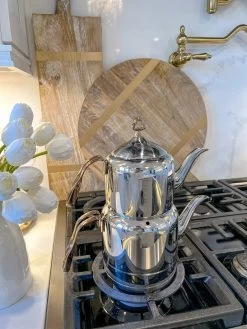 Silver Tea Pot Set With Gold Handles