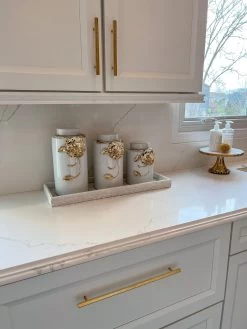 White Ceramic Jar With Gold Floral Design (3 Sizes) -Home Essentials Shop IMG 7217 new 1