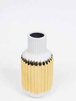 White And Gold Porcelain Striped Vase (2 Sizes) -Home Essentials Shop IMG 7237 new 1