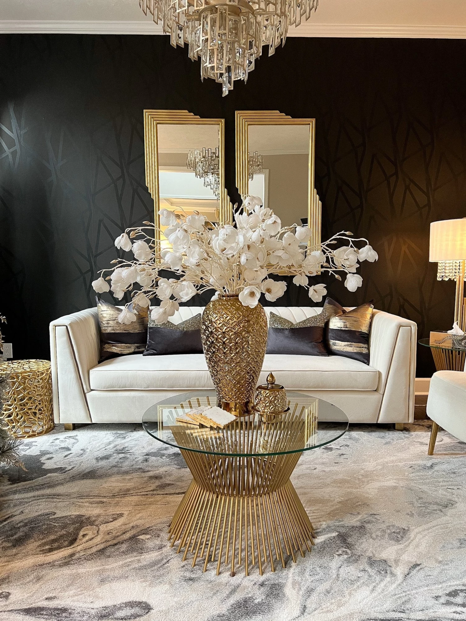 Gold Ginger Jar Lattice Design (2 Sizes) 3 Gold Ginger Jar Lattice Design (2 Sizes)