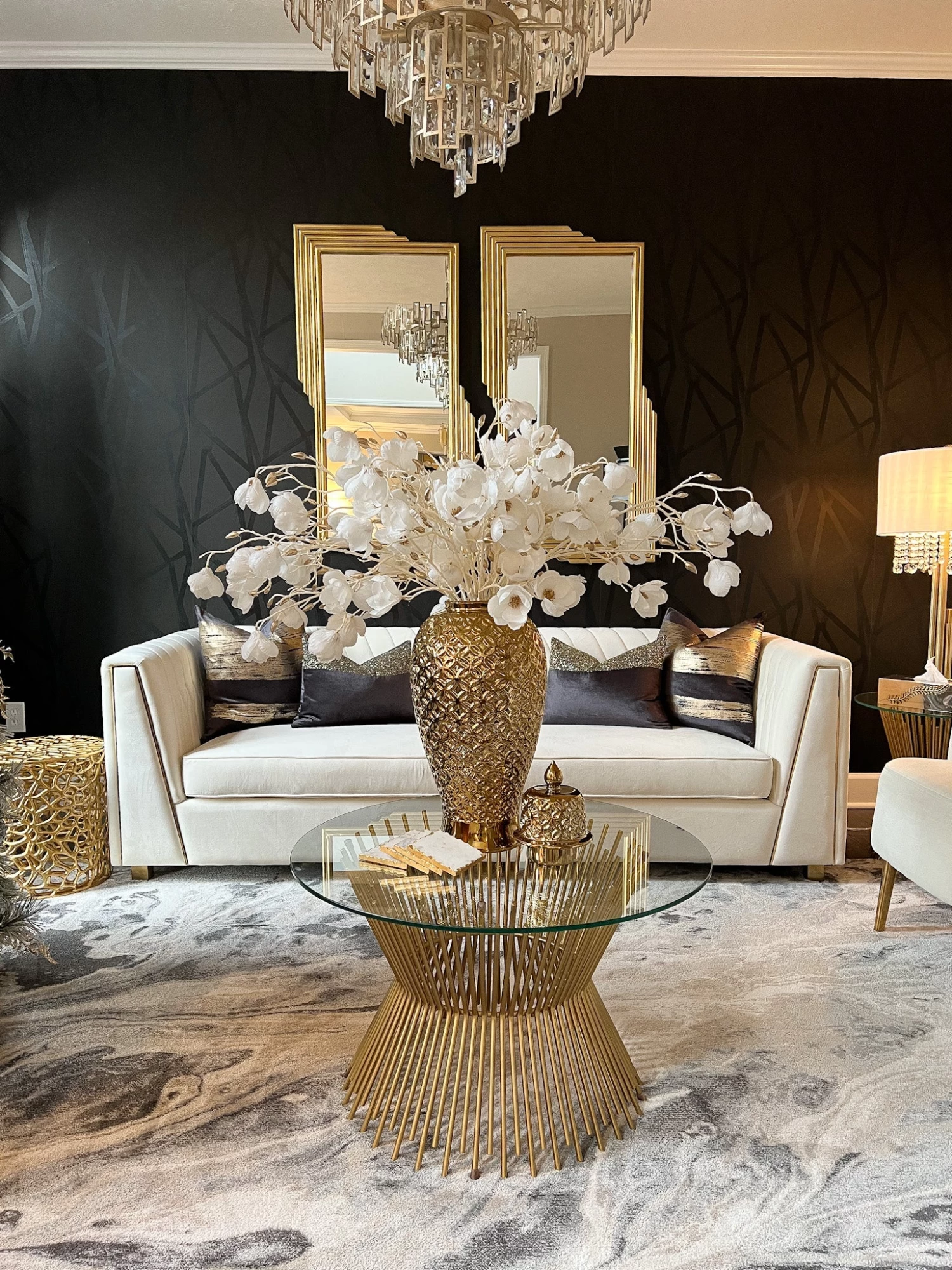 Imperfect Gold Ginger Jar Lattice Design (2 Sizes) 3 Imperfect Gold Ginger Jar Lattice Design (2 Sizes)