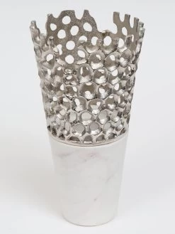 Textured Design Vase With White Marble Base (2 Colors) "From Pops Of Color Home Collection" -Home Essentials Shop IMG 7265 new