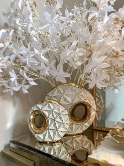 White Porcelain Geometrical Design Vase With Cut Out (2 Sizes) 9 White Porcelain Geometrical Design Vase With Cut Out (2 Sizes) -Home Essentials Shop IMG 7296 new