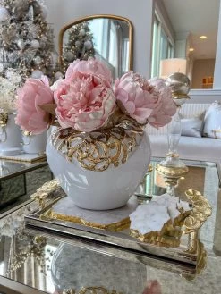 White Ceramic Vase With Stunning Gold Border Design -Home Essentials Shop IMG 7325 1 new