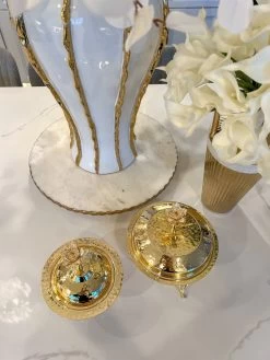 Gold Metal Dish From The Celine Flower Collection (2 Sizes) -Home Essentials Shop IMG 7328 new