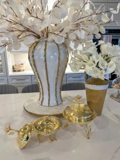 Gold Metal Dish From The Celine Flower Collection (2 Sizes) -Home Essentials Shop IMG 7330 new