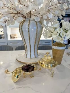 Gold Metal Dish From The Celine Flower Collection (2 Sizes) -Home Essentials Shop IMG 7332 new