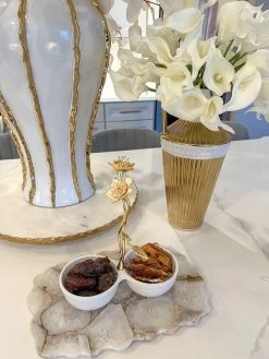 2 Section Porcelain Dish From The Celine Flower Collection