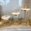 Glass Canister With Gold Branch Design And Marble And Gold Lid (3 Sizes) -Home Essentials Shop IMG 7397 new