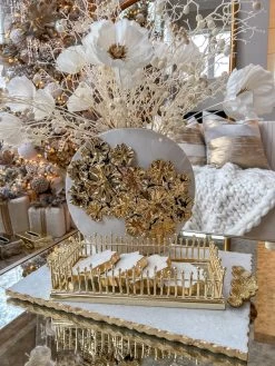 Coaster Tray With Gold Linear Design