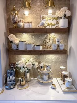 Round Marble Two Tiered Stand With Gold Detail -Home Essentials Shop IMG 7795 2 1