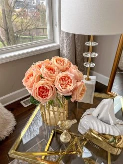 11.5" Peach Real Touch Garden Rose Bundle -Home Essentials Shop IMG 8029 new