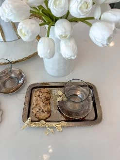 Glass Cup And Metal Saucer With Gold Flower Design -Home Essentials Shop IMG 8485 new