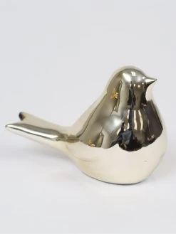 Glossy Gold Ceramic Bird