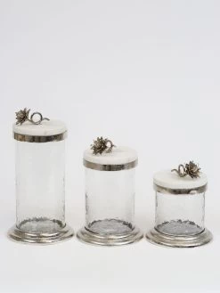 Gold Or Silver Canisters With Floral Lotus Lid (2 Colors) -Home Essentials Shop IMG 8743 1 new