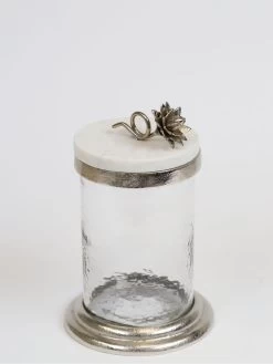 Gold Or Silver Canisters With Floral Lotus Lid (2 Colors) -Home Essentials Shop IMG 8754 1 new