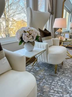 14" White And Blush Pink Peony Bouquet