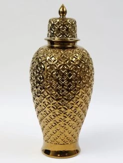 Gold Ginger Jar Lattice Design (2 Sizes) -Home Essentials Shop IMG 8792 new 1