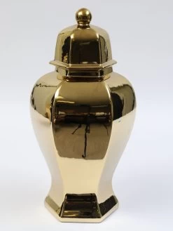 Gold Hexagon Ginger Jar (2 Sizes) -Home Essentials Shop IMG 8801 1 new