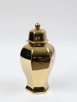 Gold Hexagon Ginger Jar (2 Sizes) -Home Essentials Shop IMG 8802 1 new