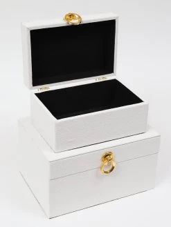 Set Of 2 Faux Leather Boxes W/ Gold Accent (2 Colors) -Home Essentials Shop IMG 8982 b07cbc86 2b0a 4ac7 9783 7c896af0280d new